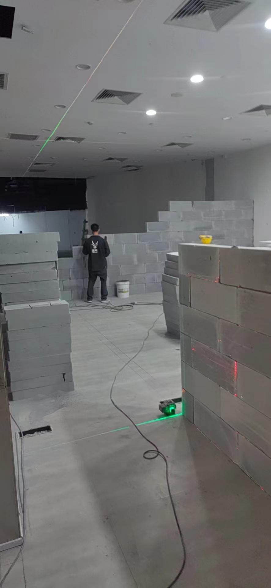 隔墙砌筑与墙面效果